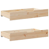 Vidaxx tiroirs de lit 2 pcs avec roulettes 90x55x17 cm bois de pin massif
