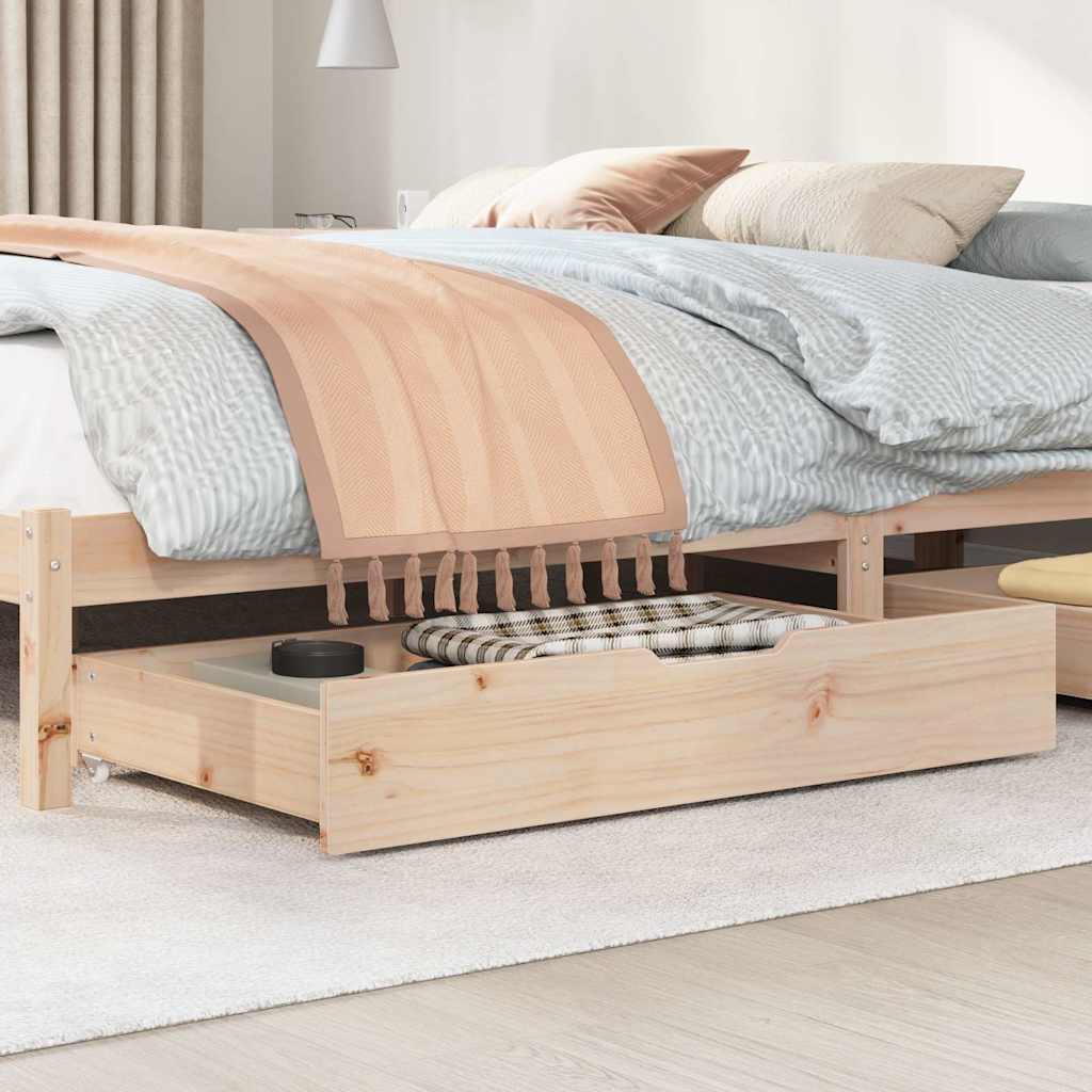 Vidaxx tiroirs de lit 2 pcs avec roulettes 90x55x17 cm bois de pin massif