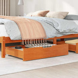 VidaXL tiroirs de lit 2 pcs 85x55x17 bois de pin massif lavage marron