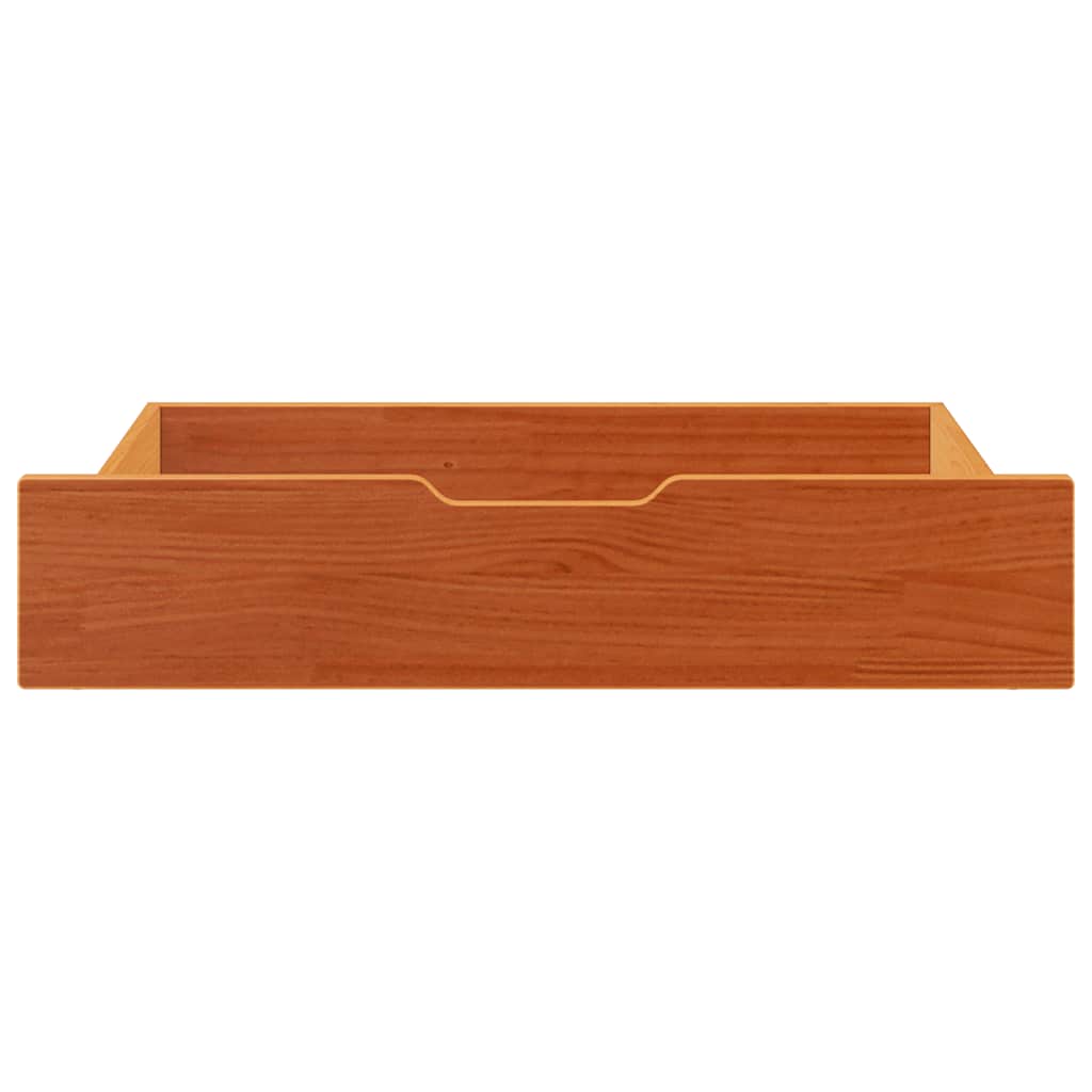 VidaXL tiroirs de lit 2 pcs 85x55x17 bois de pin massif lavage marron