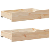 Vidaxx tiroirs de lit 2 pcs avec roulettes 80x55x17 cm bois de pin massif