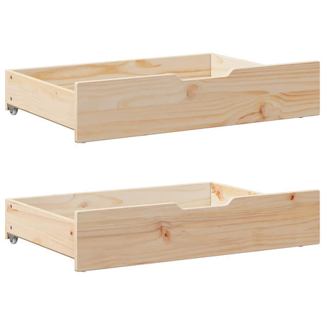 Vidaxx tiroirs de lit 2 pcs avec roulettes 80x55x17 cm bois de pin massif