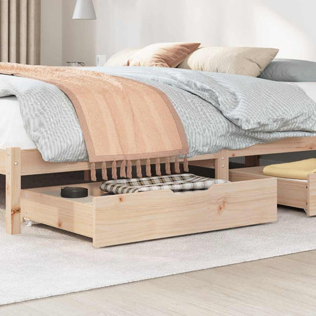 Vidaxx tiroirs de lit 2 pcs avec roulettes 80x55x17 cm bois de pin massif