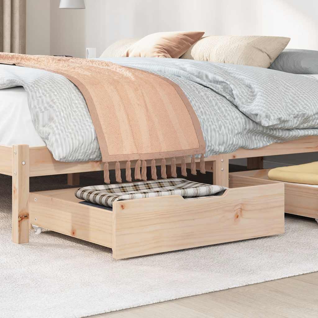 Vidaxx tiroirs de lit 2 pcs avec roulettes 75x55x17 cm bois de pin massif