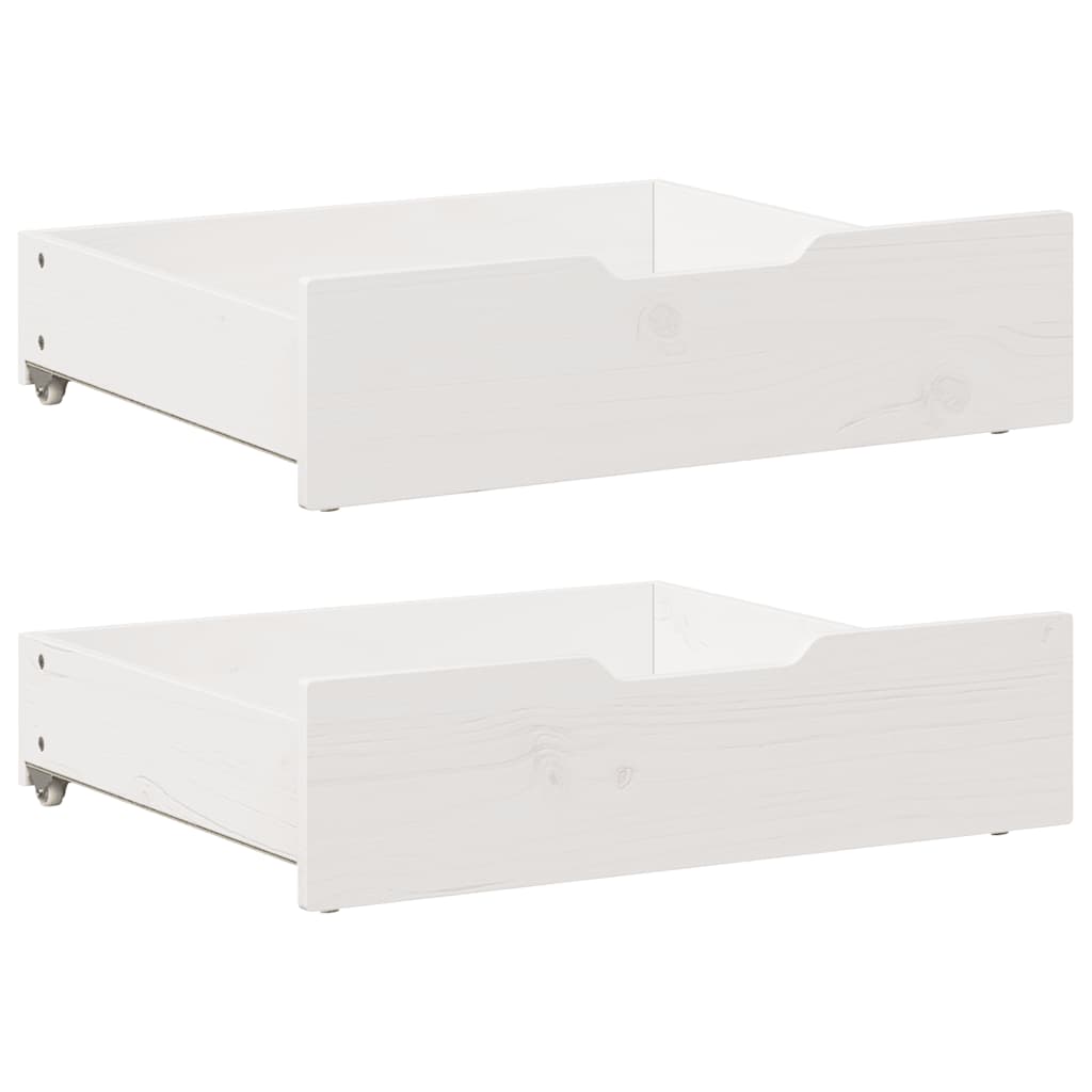 Vidaxx tiroirs de lit 2 pcs 75x55x17 cm bois de pin massif blanc