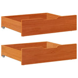 VidaXL tiroirs de lit 2 pcs 75x55x17 bois de pin massif lavage marron