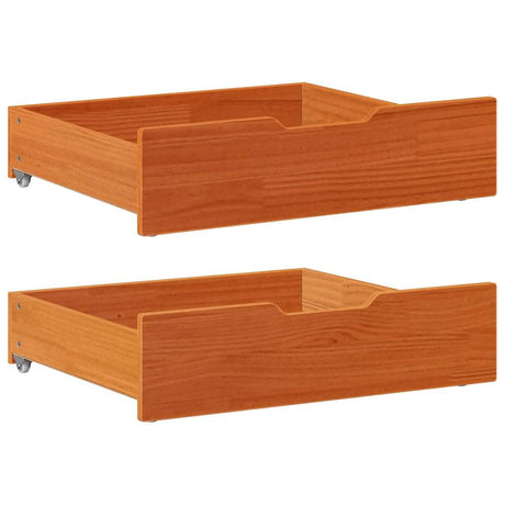 VidaXL tiroirs de lit 2 pcs 75x55x17 bois de pin massif lavage marron