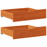 Vidaxxl tiroirs de lit 2 pcs 65x55x17 bois de pin massif lavage marron