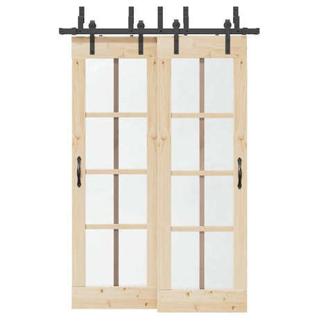 Vidaxxl boîte avec pièces pour porte coulissante 152,5 cm acier noir