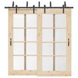 Vidaxxl boîte avec pièces pour porte coulissante 213,5 cm acier noir
