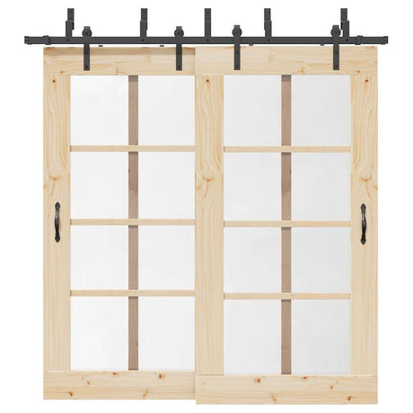 Vidaxxl boîte avec pièces pour porte coulissante 213,5 cm acier noir