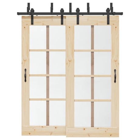 Vidaxxl boîte avec pièces pour porte coulissante 183 cm acier noir