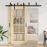 Vidaxxl boîte avec pièces pour porte coulissante 200 cm acier noir