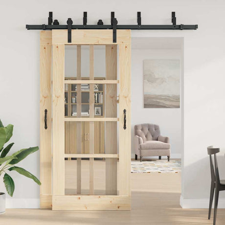 Vidaxxl boîte avec pièces pour porte coulissante 200 cm acier noir
