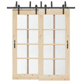 Vidaxxl boîte avec pièces pour porte coulissante 200 cm acier noir