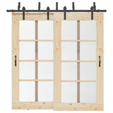 Vidaxxl boîte avec pièces pour porte coulissante 213,5 cm acier noir