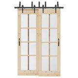Vidaxxl boîte avec pièces pour porte coulissante 152,5 cm acier noir