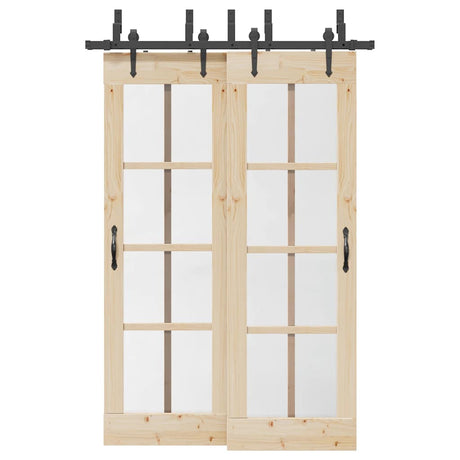 Vidaxxl boîte avec pièces pour porte coulissante 152,5 cm acier noir