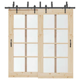 Vidaxxl boîte avec pièces pour porte coulissante 213,5 cm acier noir