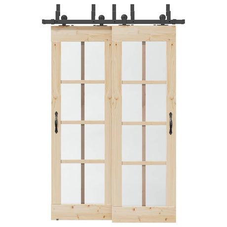 Vidaxxl boîte avec pièces pour porte coulissante 152,5 cm acier noir