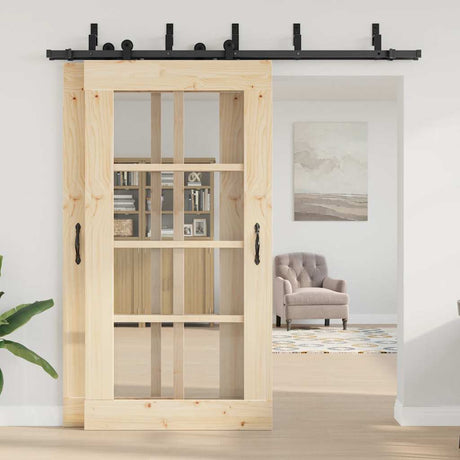Vidaxxl boîte avec pièces pour porte coulissante 213,5 cm acier noir