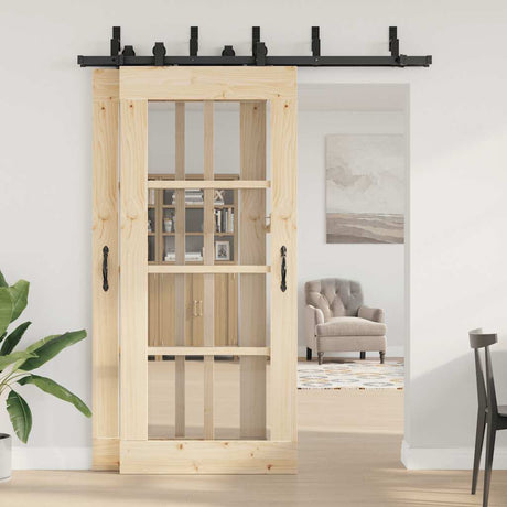 Vidaxxl boîte avec pièces pour porte coulissante 183 cm acier noir