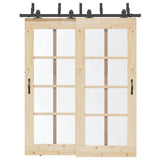 Vidaxxl boîte avec pièces pour porte coulissante 183 cm acier noir