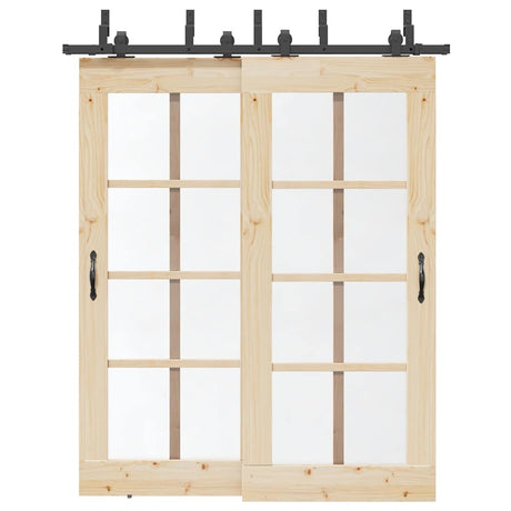 Vidaxxl boîte avec pièces pour porte coulissante 183 cm acier noir