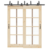 Vidaxxl boîte avec pièces pour porte coulissante 200 cm acier noir