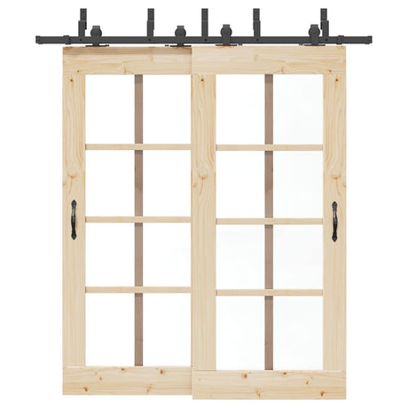 Vidaxxl boîte avec pièces pour porte coulissante 200 cm acier noir
