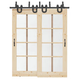 Vidaxxl boîte avec pièces pour porte coulissante 183 cm acier noir