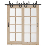 Vidaxxl boîte avec pièces pour porte coulissante 200 cm acier noir