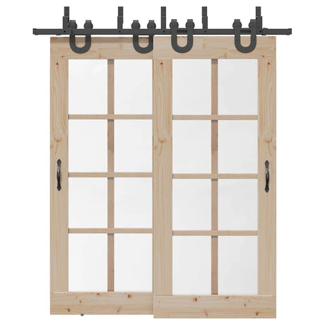 Vidaxxl boîte avec pièces pour porte coulissante 200 cm acier noir
