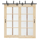 Vidaxxl boîte avec pièces pour porte coulissante 213,5 cm acier noir