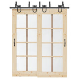 Vidaxxl boîte avec pièces pour porte coulissante 183 cm acier noir