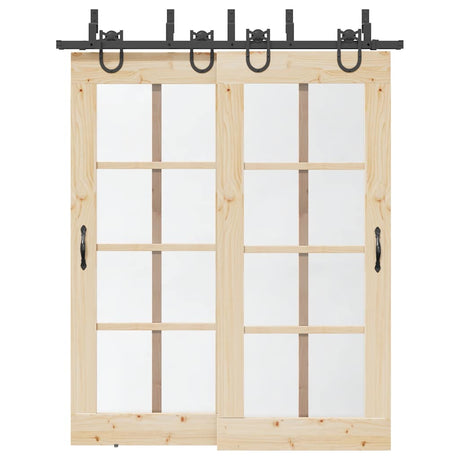 Vidaxxl boîte avec pièces pour porte coulissante 183 cm acier noir