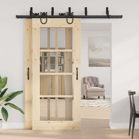 Vidaxxl boîte avec pièces pour porte coulissante 200 cm acier noir