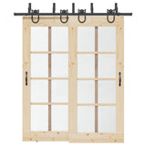 Vidaxxl boîte avec pièces pour porte coulissante 200 cm acier noir