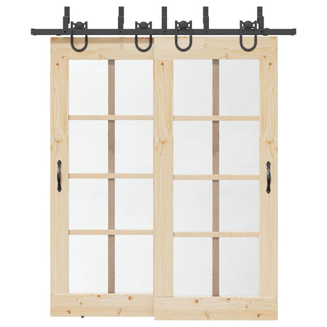 Vidaxxl boîte avec pièces pour porte coulissante 200 cm acier noir