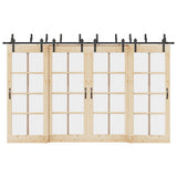 Vidaxxl boîte avec pièces pour porte coulissante 366 cm acier noir