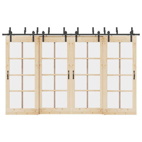 Vidaxxl boîte avec pièces pour porte coulissante 366 cm acier noir