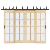 Vidaxxl boîte avec pièces pour porte coulissante 305 cm acier noir