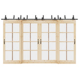 Vidaxxl boîte avec pièces pour porte coulissante 366 cm acier noir