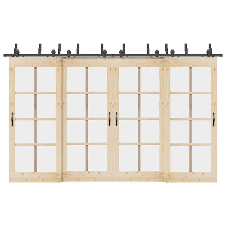 Vidaxxl boîte avec pièces pour porte coulissante 366 cm acier noir