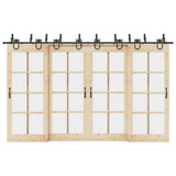 Vidaxxl boîte avec pièces pour porte coulissante 366 cm acier noir