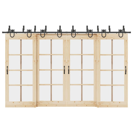 Vidaxxl boîte avec pièces pour porte coulissante 366 cm acier noir