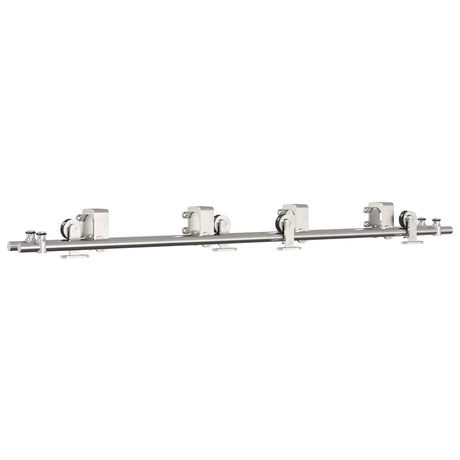 Vidaxx ensemble de pièces pour porte coulissante 183 cm acier inoxydable couleur argent
