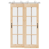 Vidaxx ensemble de pièces pour porte coulissante 183 cm acier inoxydable couleur argent