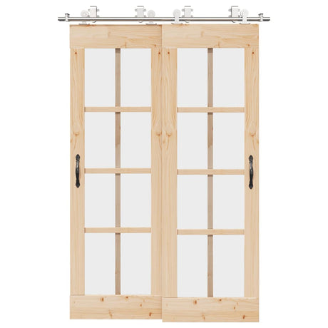 Vidaxx ensemble de pièces pour porte coulissante 183 cm acier inoxydable couleur argent
