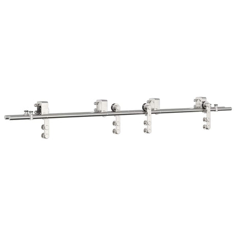 Vidaxx ensemble de pièces pour porte coulissante 183 cm acier inoxydable couleur argent